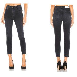 RE/DONE Originals 90s High Rise Ankle Crop Jeans in Black